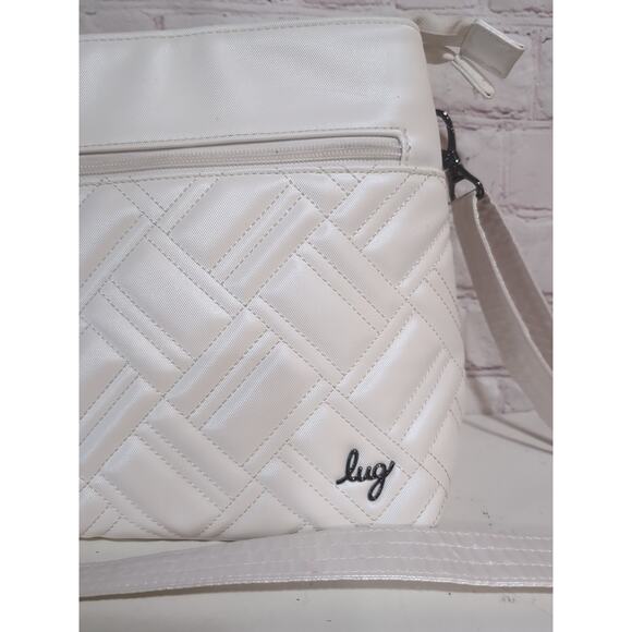 Lug Double Dip Satin Luxe Crossbody Pearl White RFID - Picture 3 of 14